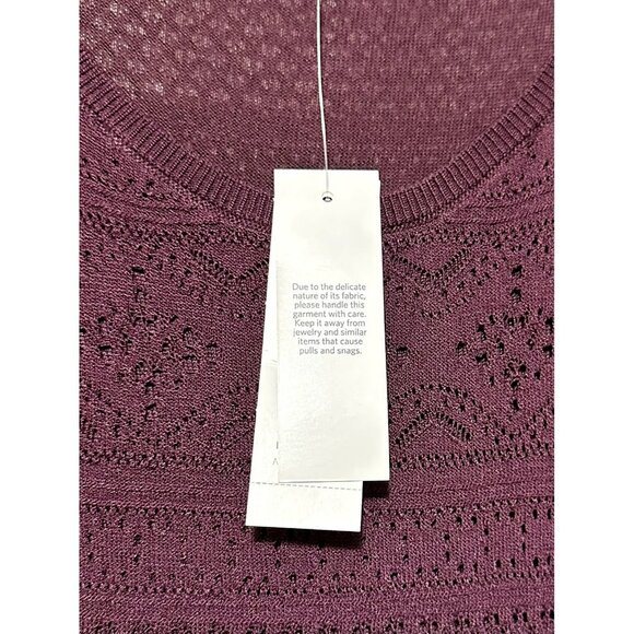 NWT White House Black Market Crochet Fringe Hem Burgundy Tank Top Size Small - Picture 9 of 9